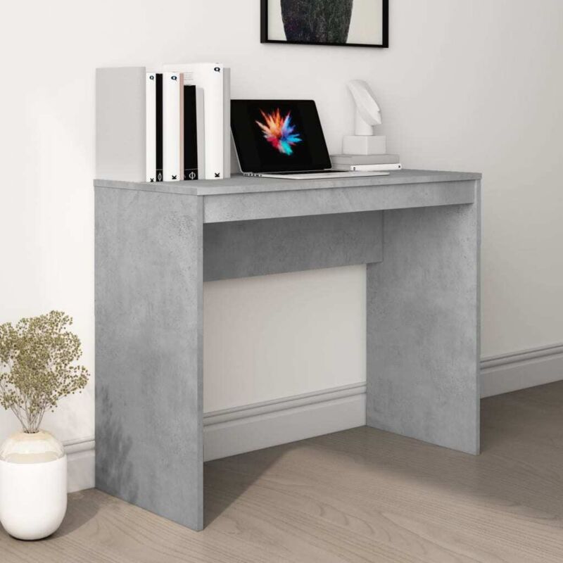 foto del prodotto vidaxl scrivania realizzata in legno di qualit mobile porta pc scrivania design classico vari colori colore grigio cemento