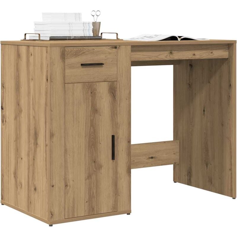 foto del prodotto vidaxl scrivania rovere artigianale 100x49x75 cm in legno multistrato