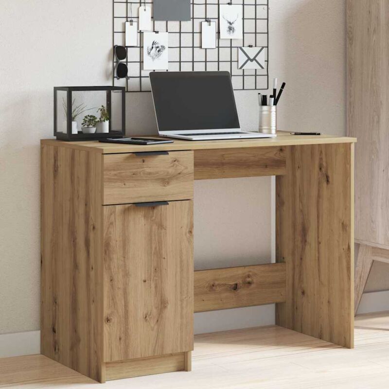 foto del prodotto vidaxl scrivania rovere artigianale 100x50x75 cm in legno multistrato