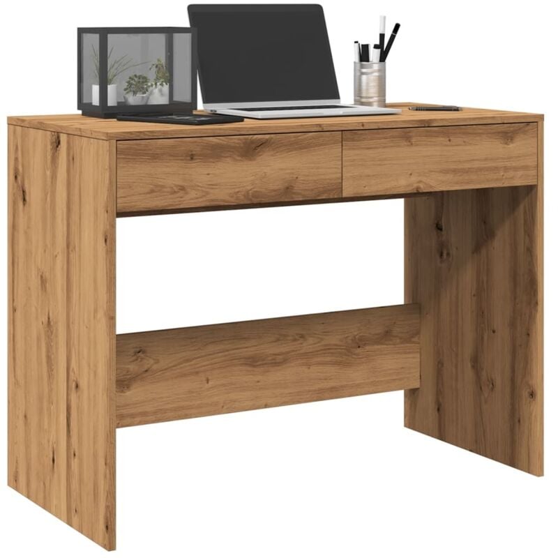 foto del prodotto vidaxl scrivania rovere artigianale 101x50x76,5cm in legno multistrato