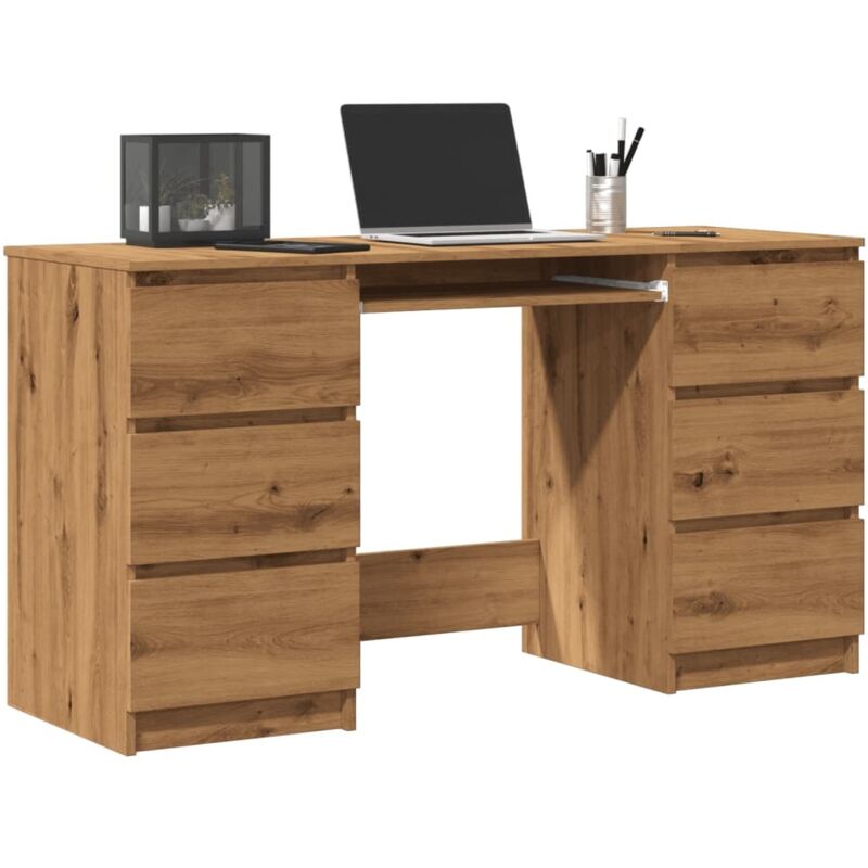 foto del prodotto vidaxl scrivania rovere artigianale 140x50x77 cm in legno multistrato