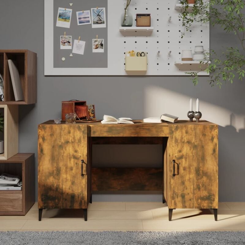 foto del prodotto vidaxl scrivania rovere fumo 140x50x75 cm in legno multistrato