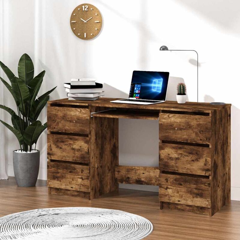 foto del prodotto vidaxl - scrivania rovere fumo 140x50x77 cm in legno multistrato