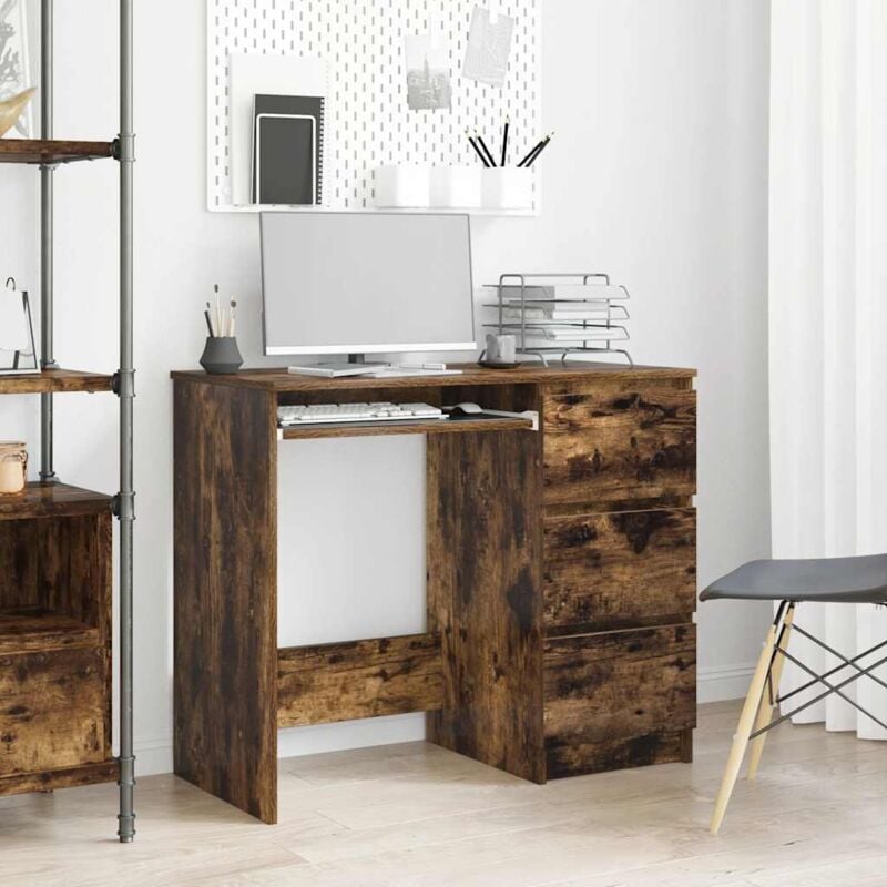 foto del prodotto vidaxl scrivania rovere fumo 90x45x76 cm in legno multistrato