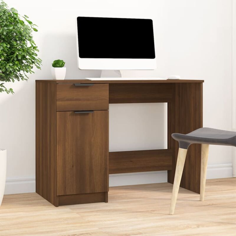 foto del prodotto vidaxl scrivania rovere marrone 100x50x75 cm in legno multistrato