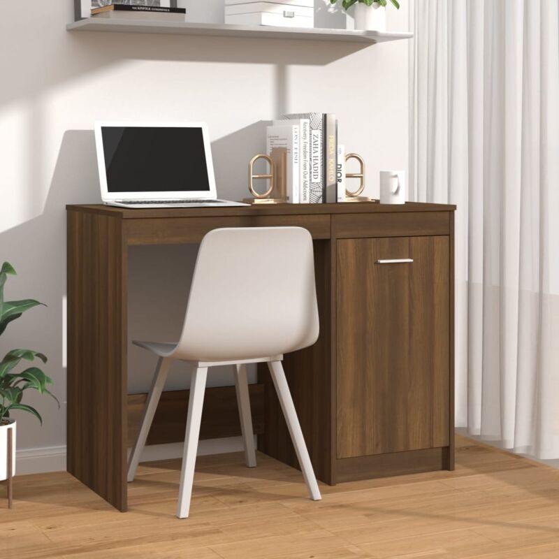 foto del prodotto vidaxl scrivania rovere marrone 100x50x76 cm in legno multistrato