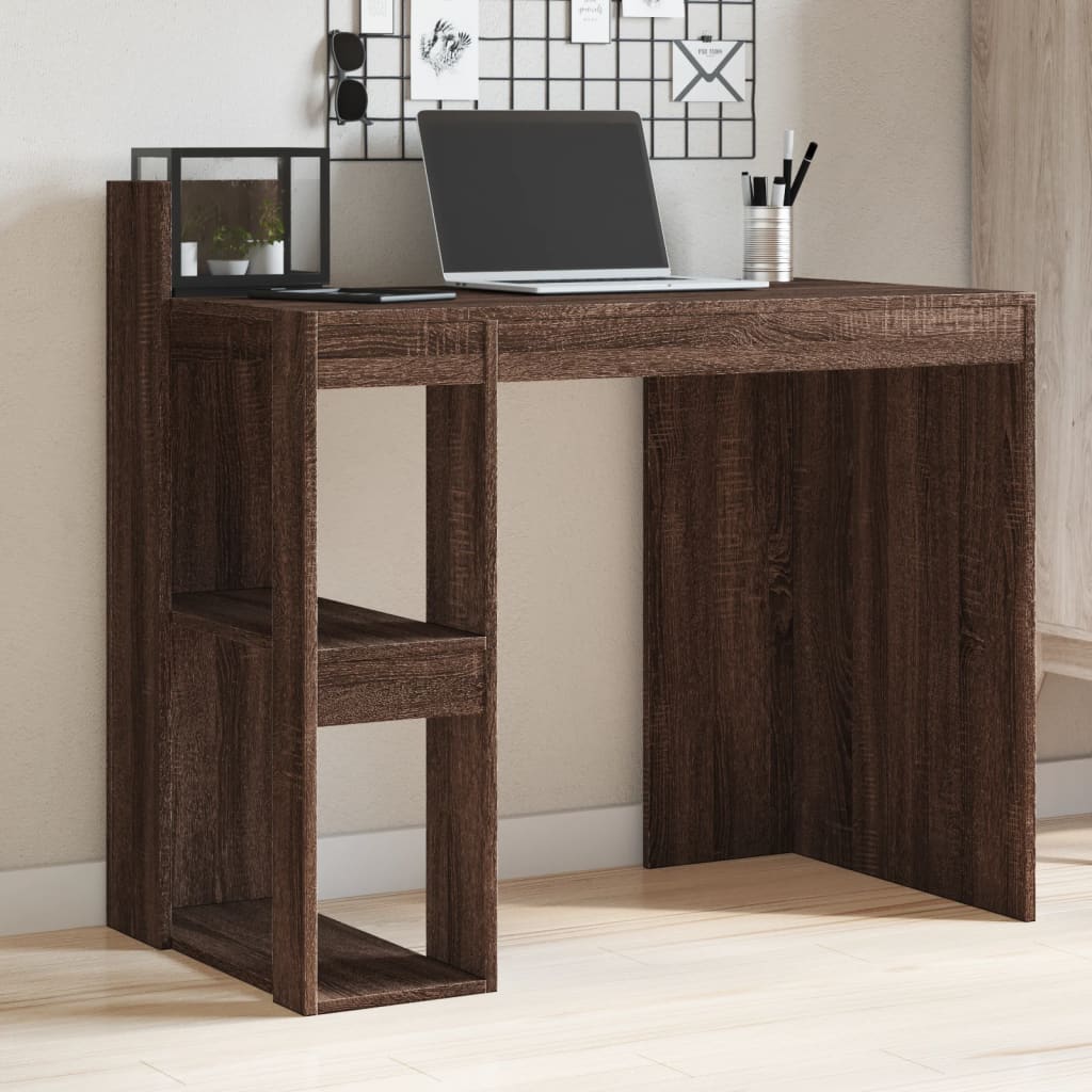 foto del prodotto vidaxl scrivania rovere marrone 103,5x56,5x94 cm in legno multistrato