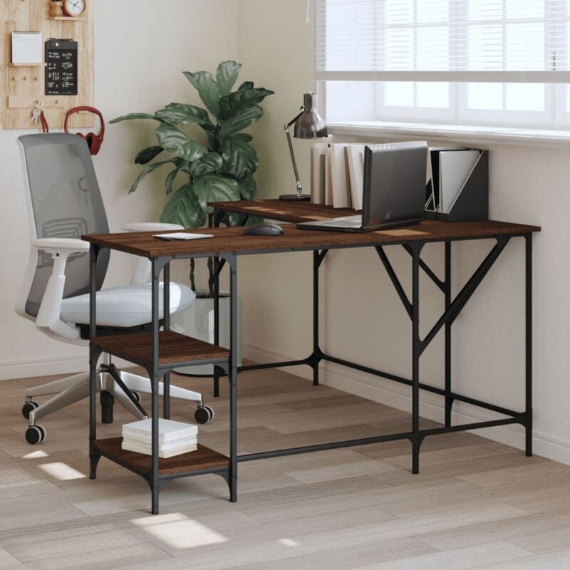 foto del prodotto vidaxl scrivania rovere marrone 139x139x75 cm in legno multistrato