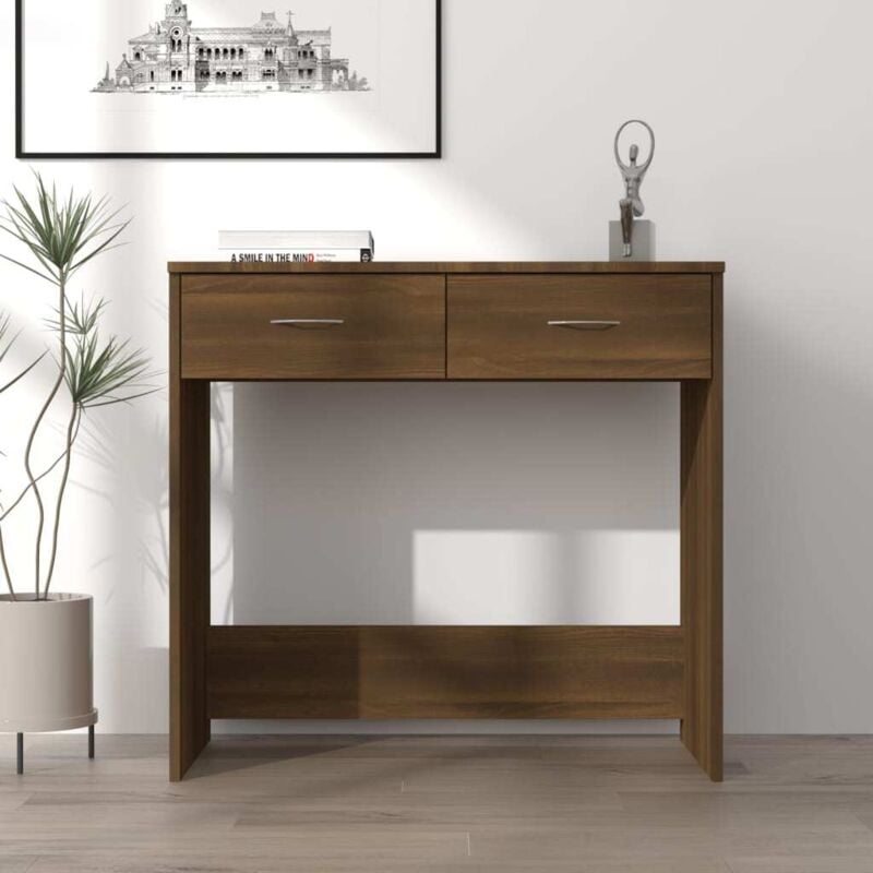 foto del prodotto vidaxl scrivania rovere marrone 80x40x75 cm in legno multistrato