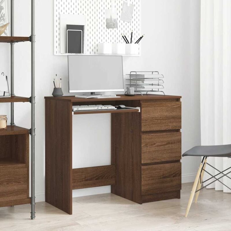 foto del prodotto vidaxl scrivania rovere marrone 90x45x76 cm in legno multistrato