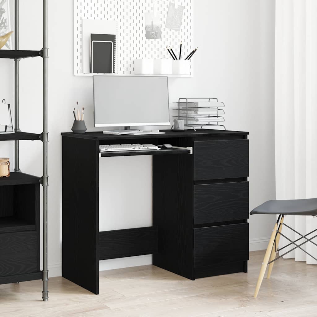 foto del prodotto vidaxl scrivania rovere nera 90x45x76 cm in legno multistrato