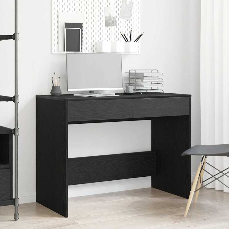 foto del prodotto vidaxl scrivania rovere nero 101x50x76,5 cm in legno multistrato