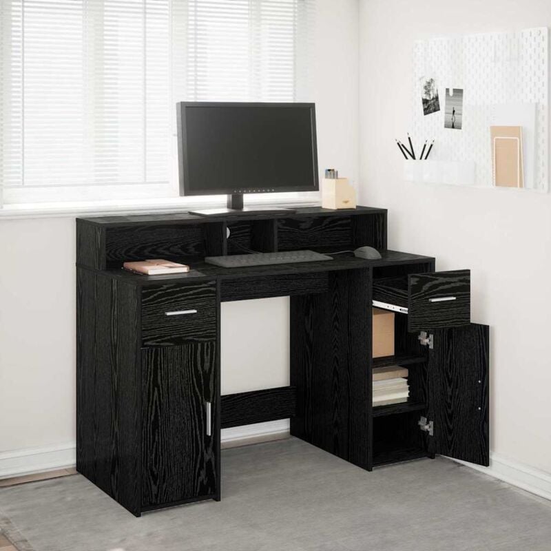 foto del prodotto vidaxl scrivania rovere nero 120x55x91 cm legno ingegnerizzato