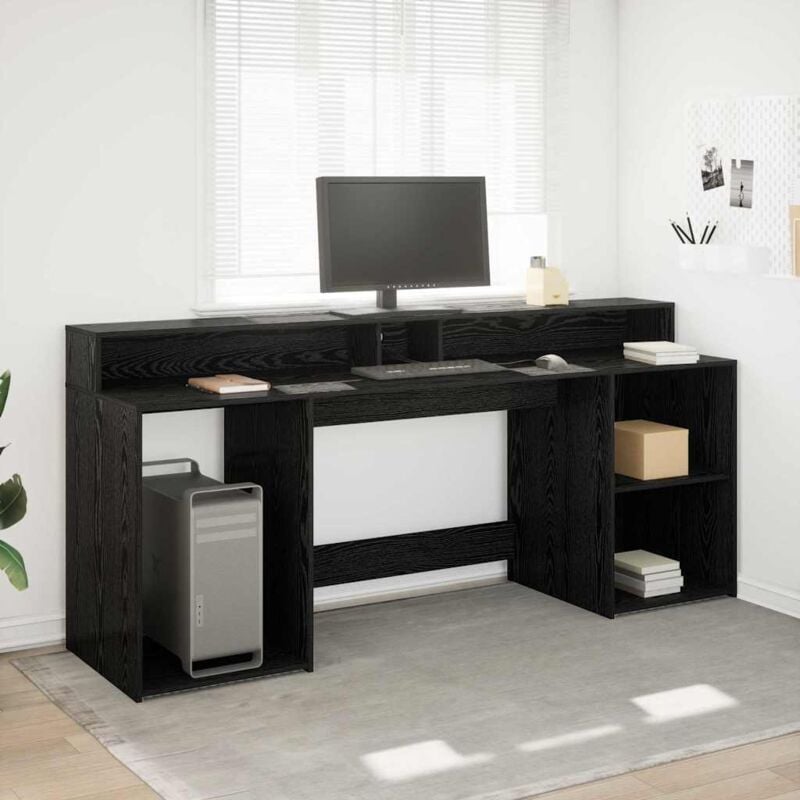 foto del prodotto vidaxl scrivania rovere nero 200x55x91 cm legno ingegnerizzato