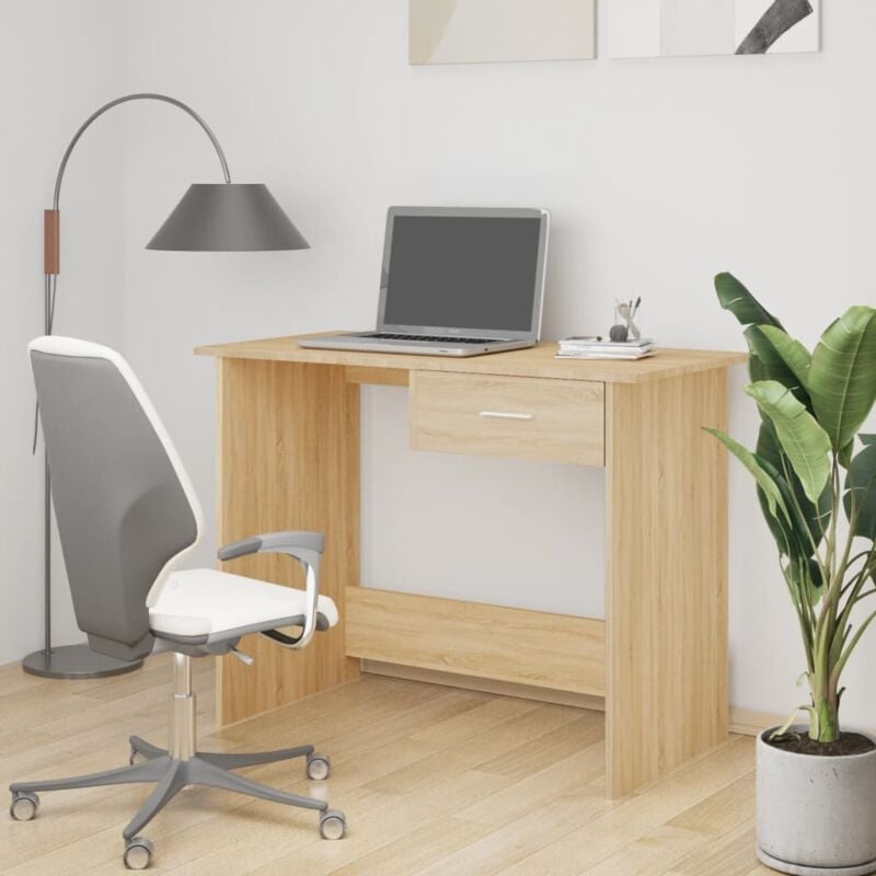 foto del prodotto vidaxl scrivania rovere sonoma 100x50x76 cm in legno multistrato