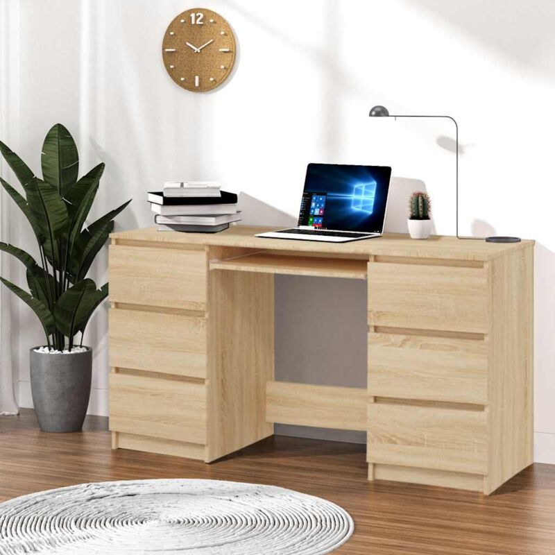 foto del prodotto vidaxl scrivania rovere sonoma 140x50x77 cm in legno multistrato