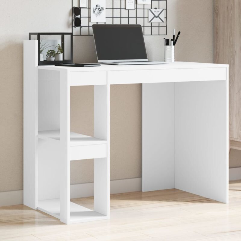 foto del prodotto vidaxl scrivania ufficio bianca 103,5x56,5x94 cm in legno multistrato