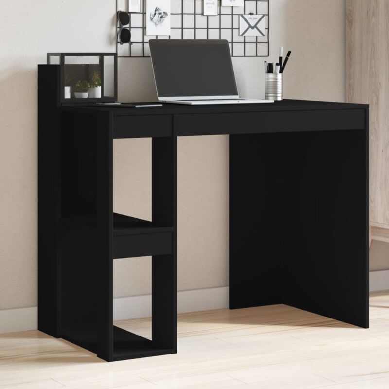 foto del prodotto vidaxl scrivania ufficio nera 103,5x56,5x94 cm in legno multistrato