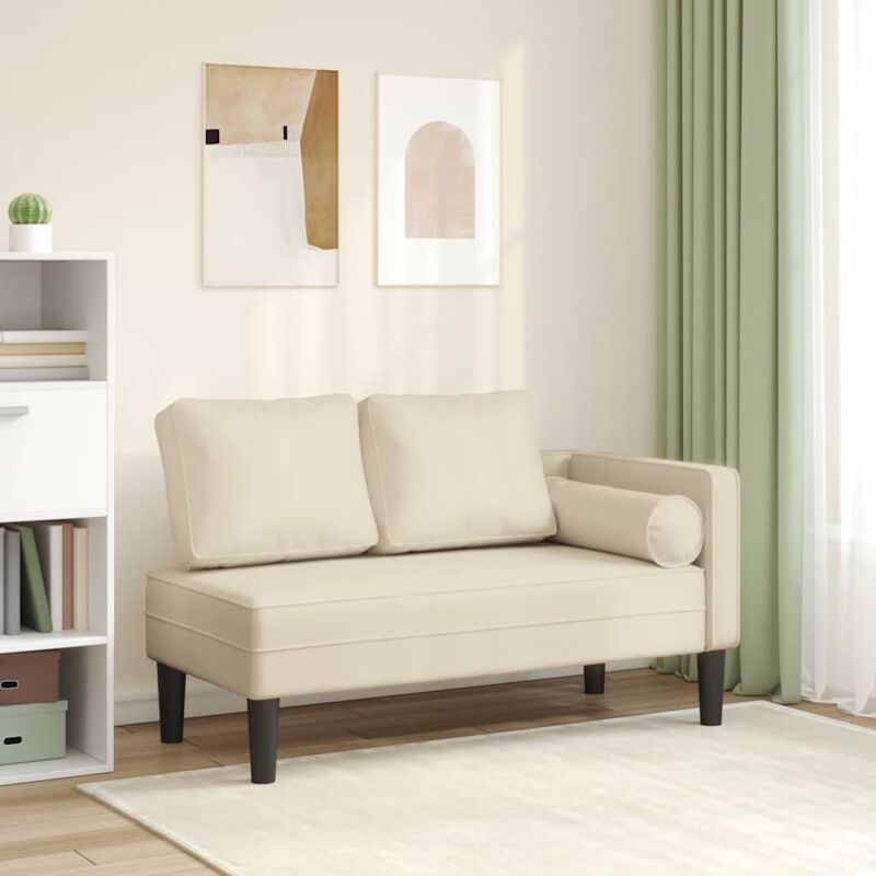 foto del prodotto vidaxl sdraio con cuscini crema in similpelle
