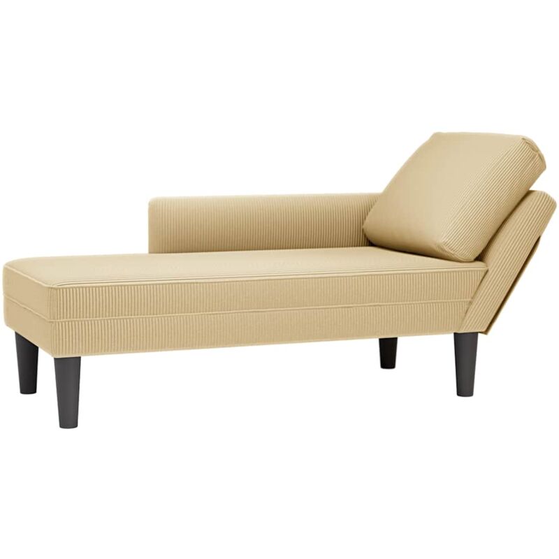 foto del prodotto vidaxl sdraio con cuscino destro velluto a coste grigio verde chiaro 547440