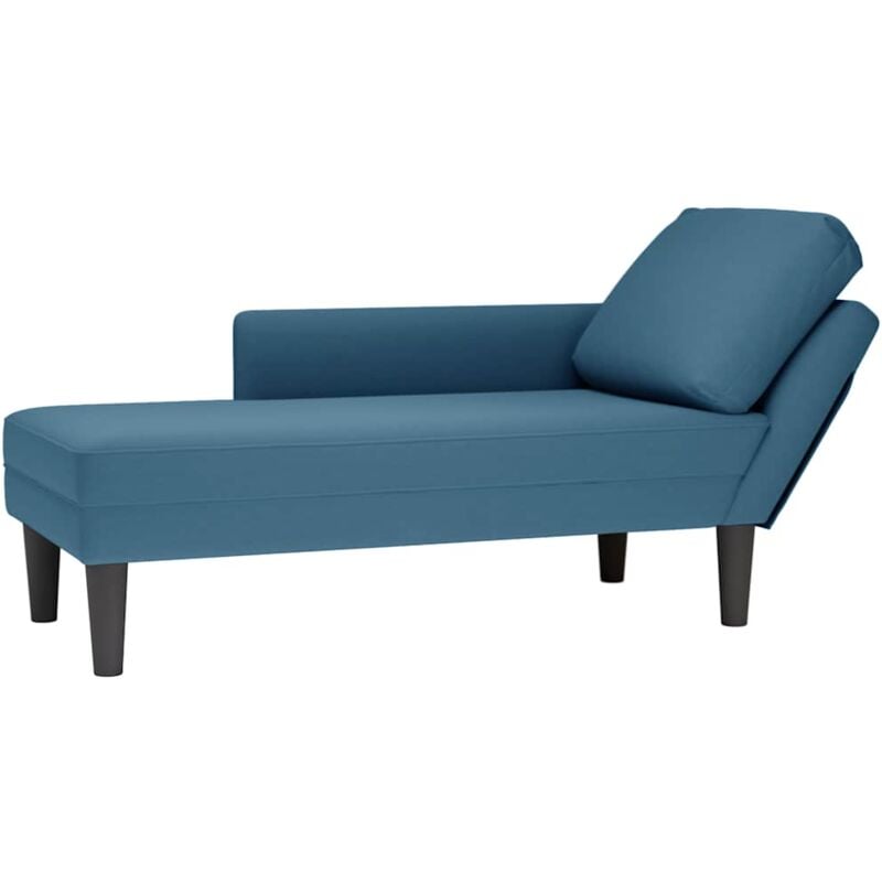 foto del prodotto vidaxl sdraio con cuscino e bracciolo destro in velluto blu 512056