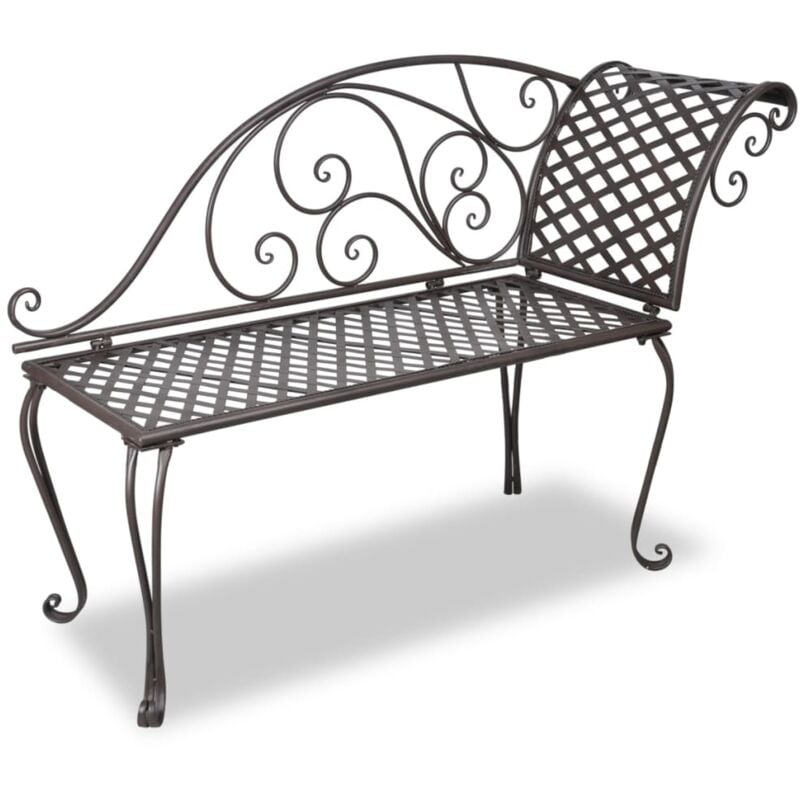 foto del prodotto vidaxl sdraio da giardino 128 cm in acciaio stile anticato marrone