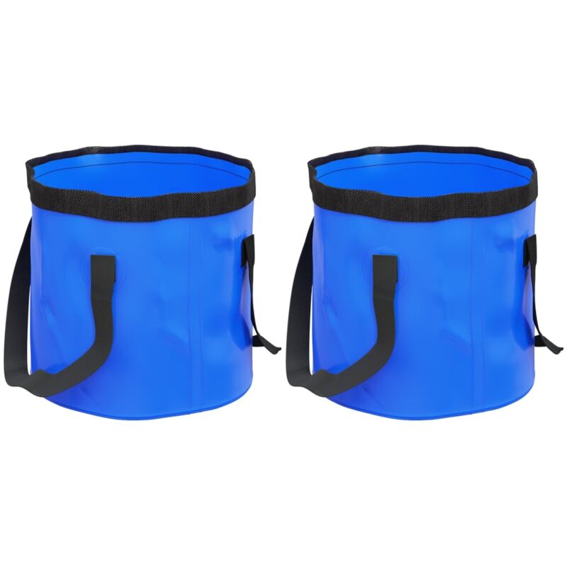 foto del prodotto vidaxl secchi pieghevoli 2 pz blu 20 l in pvc