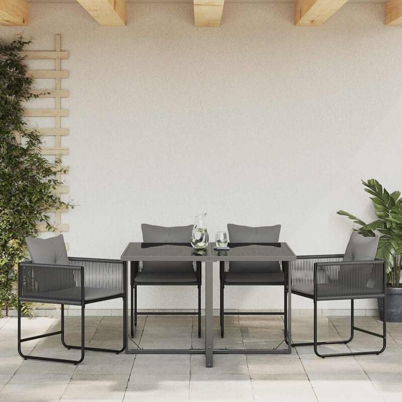 foto del prodotto vidaxl sedi da giardino con cuscini 4 pcs nero rattan polimerico