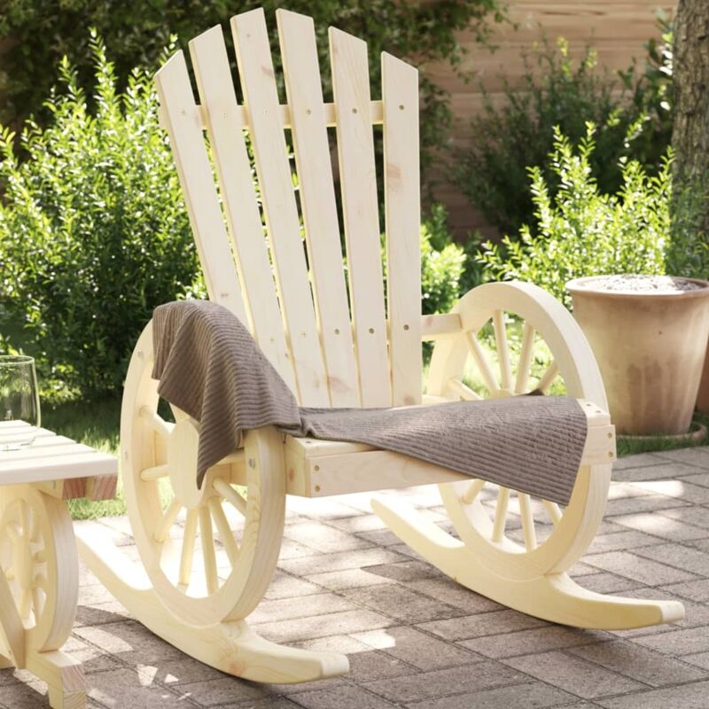 foto del prodotto vidaxl sedia a dondolo adirondack in legno massello di abete