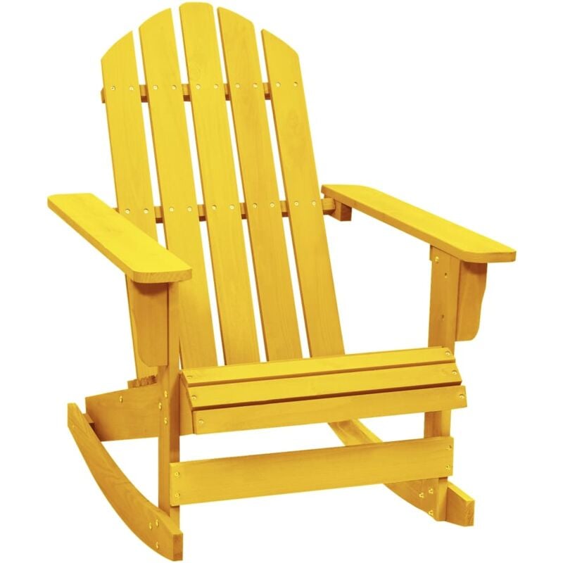 foto del prodotto vidaxl sedia a dondolo adirondack in legno massello di abete gialla