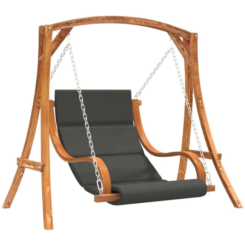 foto del prodotto vidaxl sedia a dondolo con cuscino massello di abete finitura in teak antracite