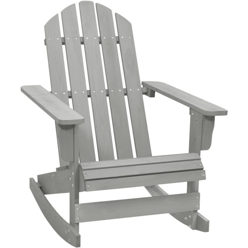 foto del prodotto vidaxl sedia a dondolo da giardino in legno grigio