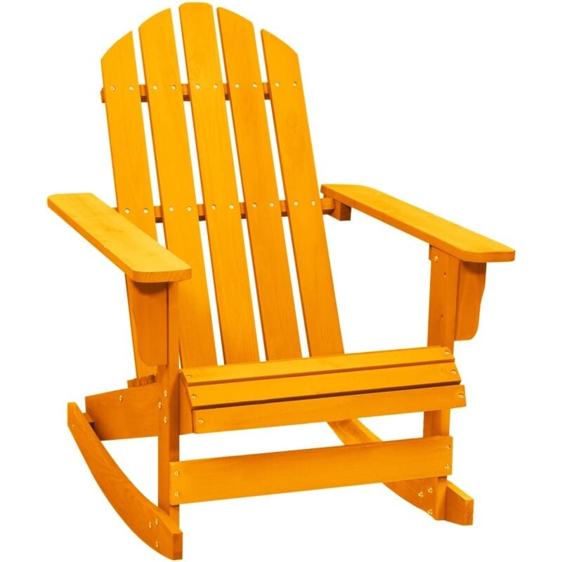 foto del prodotto vidaxl sedia a dondolo giardino adirondack in legno di abete arancione