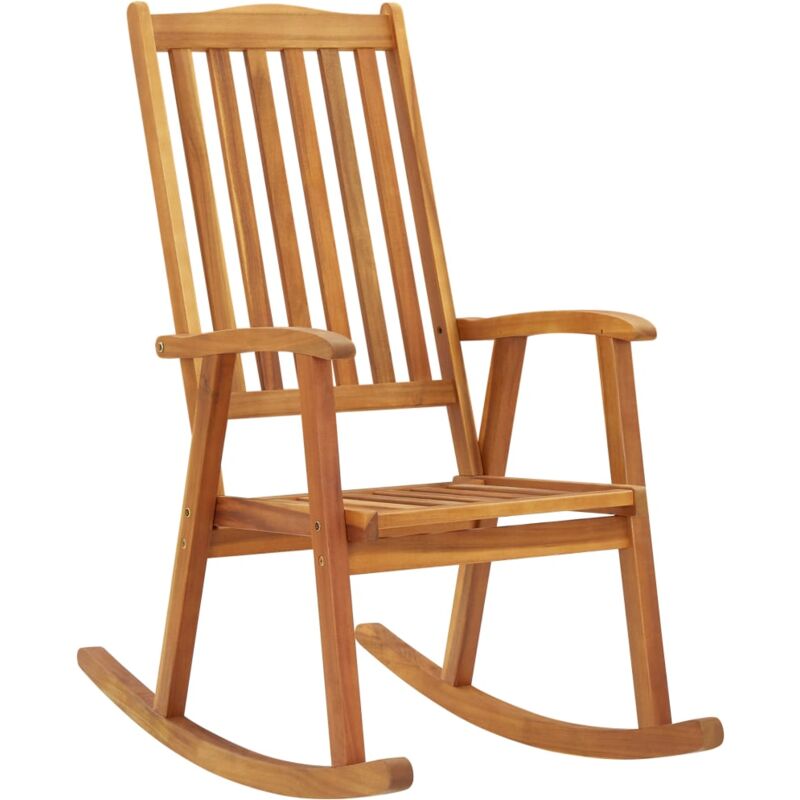 foto del prodotto vidaxl sedia a dondolo in legno di acacia design elegante e classico vari colori colore marrone