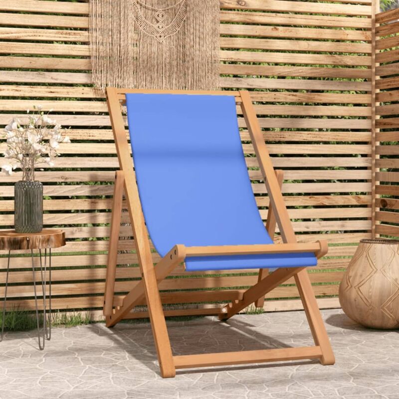 foto del prodotto vidaxl sedia a sdraio in legno di teak 56x105x96 cm blu