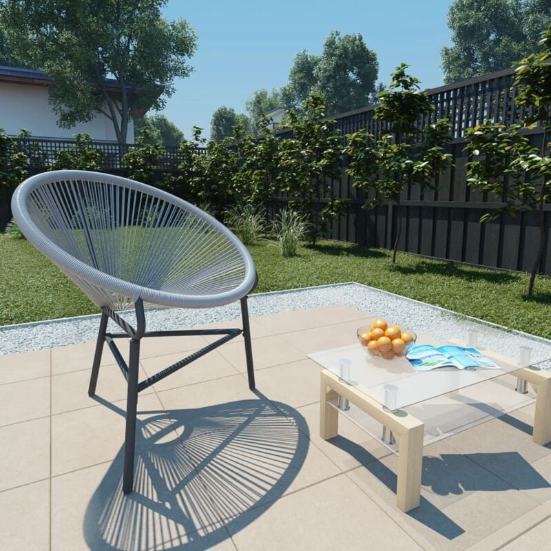 foto del prodotto vidaxl sedia acapulco da giardino in polyrattan grigia