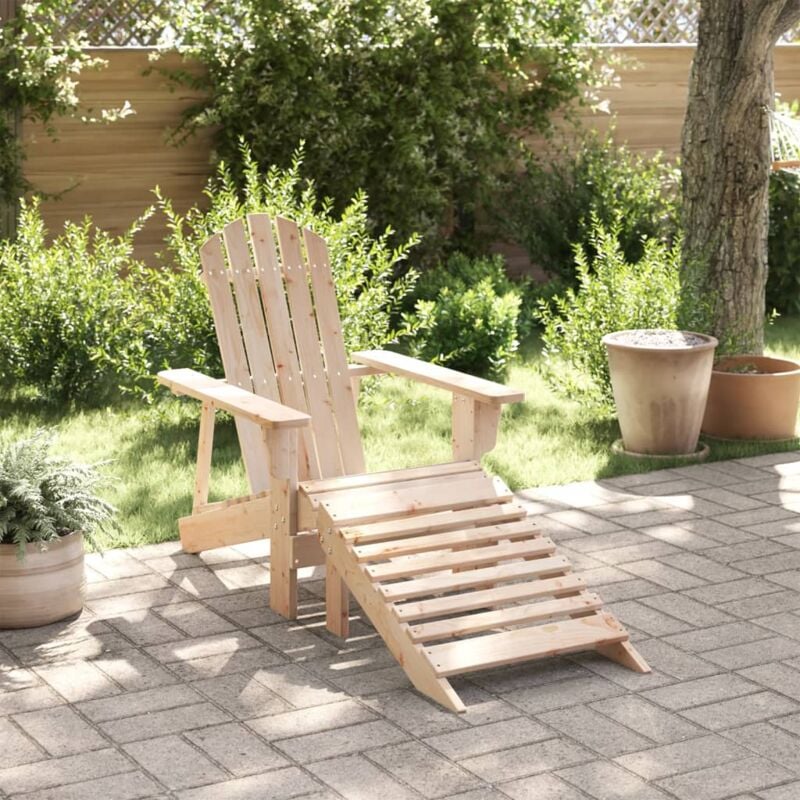 foto del prodotto vidaxl sedia adirondack con ottomana in legno massello di abete