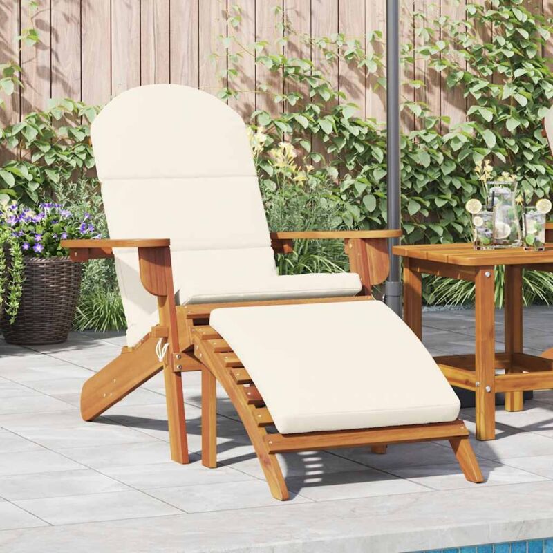 foto del prodotto vidaxl sedia adirondack giardino con poggiapiedi legno massello acacia