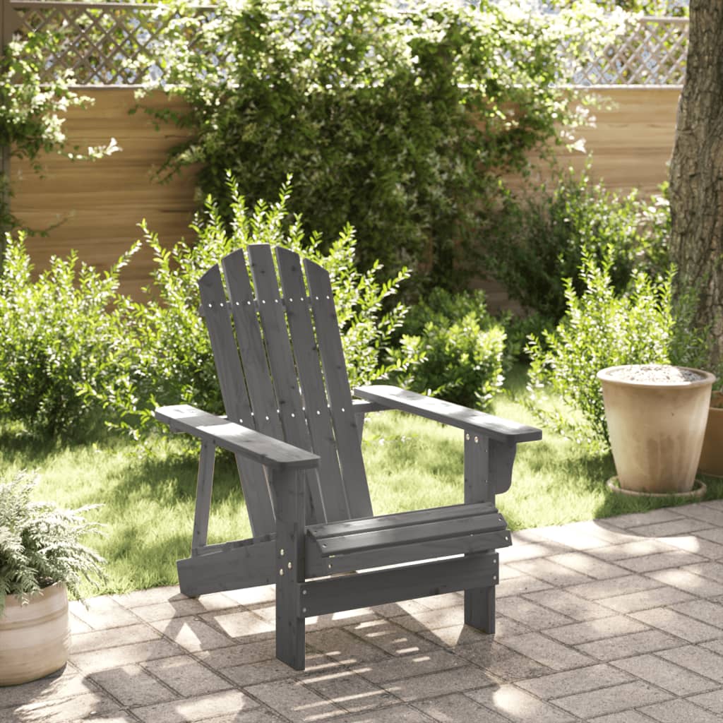 foto del prodotto vidaxl sedia adirondack grigia 69x85x90,5 cm legno massello di abete