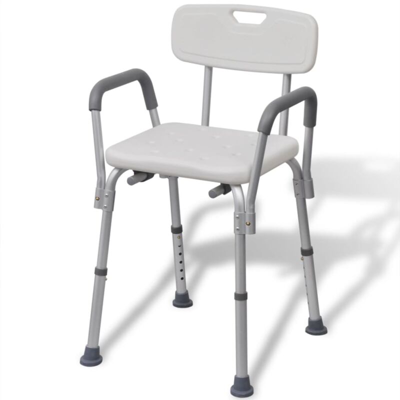 foto del prodotto vidaxl sedia da doccia in alluminio bianca
