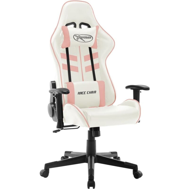 foto del prodotto vidaxl sedia da gaming bianca e rosa in similpelle 746343