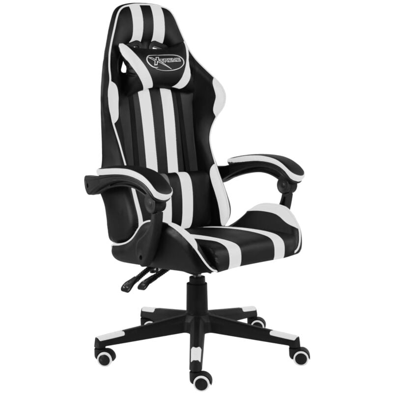 foto del prodotto vidaxl sedia da gaming in similpelle disponibile in vari colori colore bianco e nero