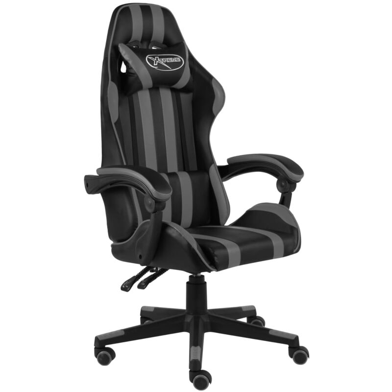 foto del prodotto vidaxl sedia da gaming in similpelle disponibile in vari colori colore nero e grigio