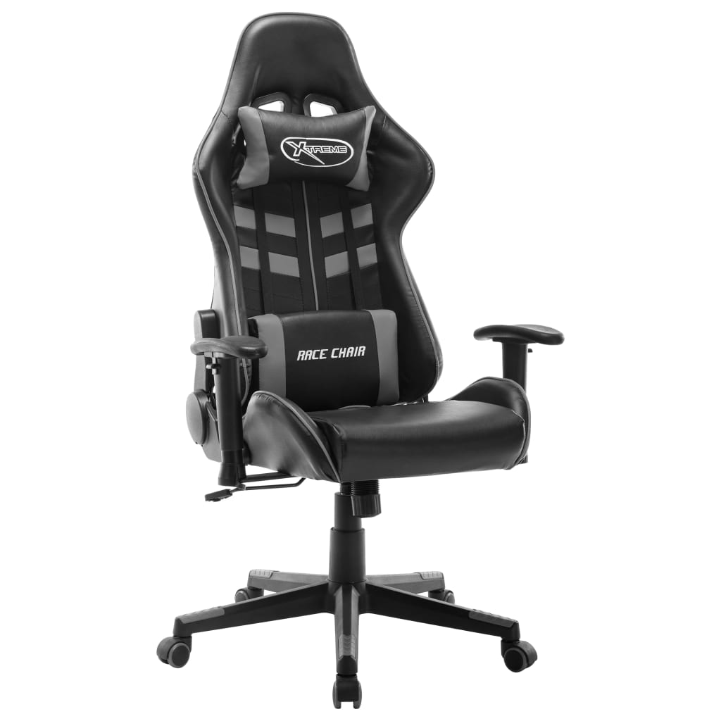 foto del prodotto vidaxl sedia da gaming nera e grigia in similpelle