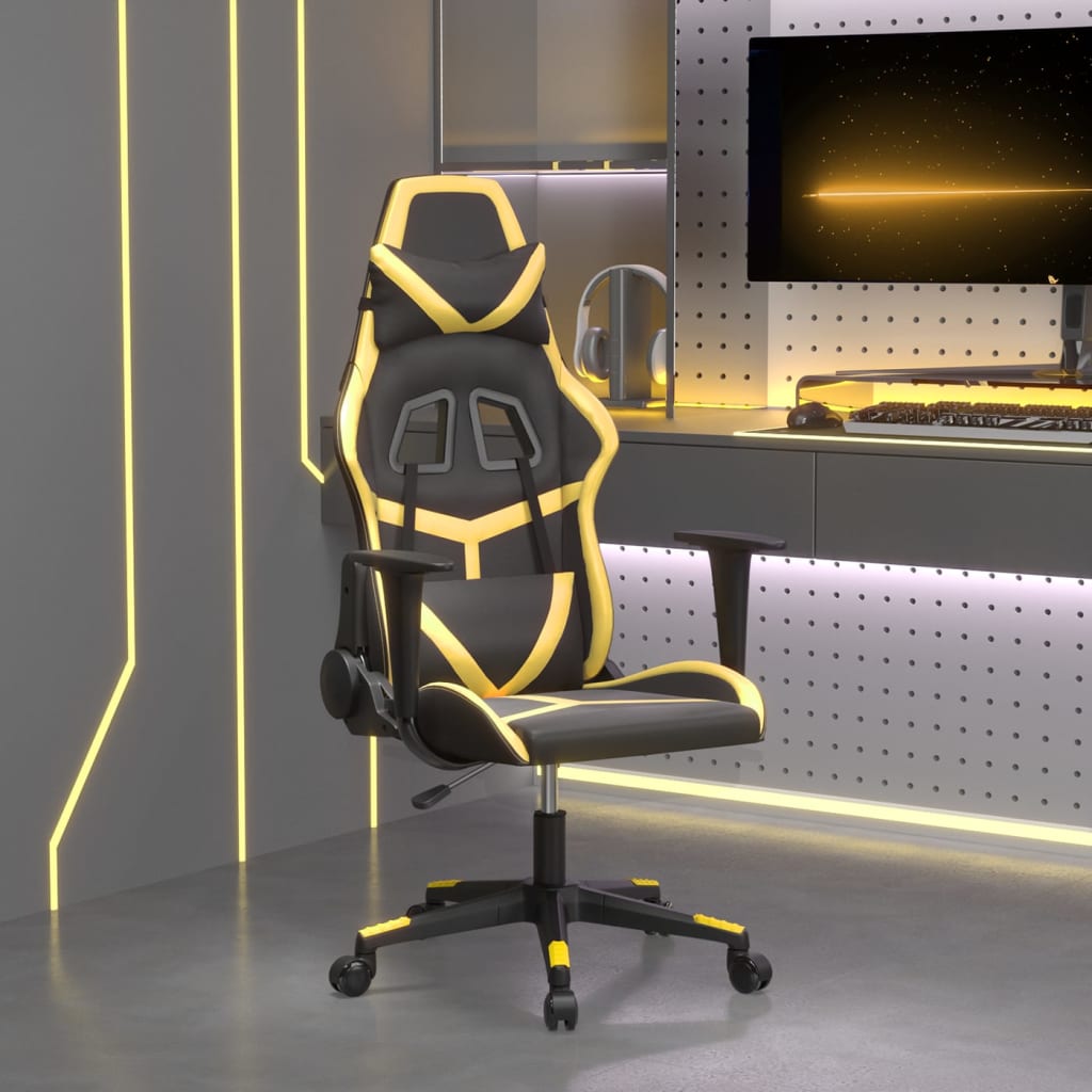 foto del prodotto vidaxl sedia da gaming nera e oro in similpelle 130820