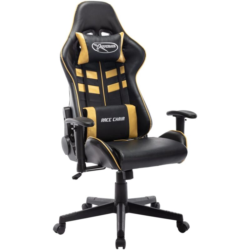 foto del prodotto vidaxl sedia da gaming nera e oro in similpelle