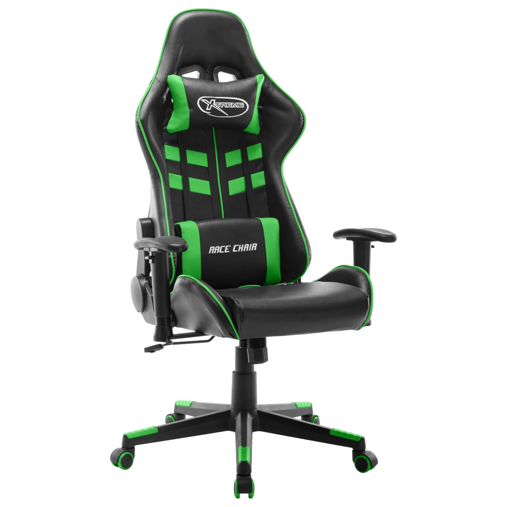 foto del prodotto vidaxl sedia da gaming nera e verde in similpelle