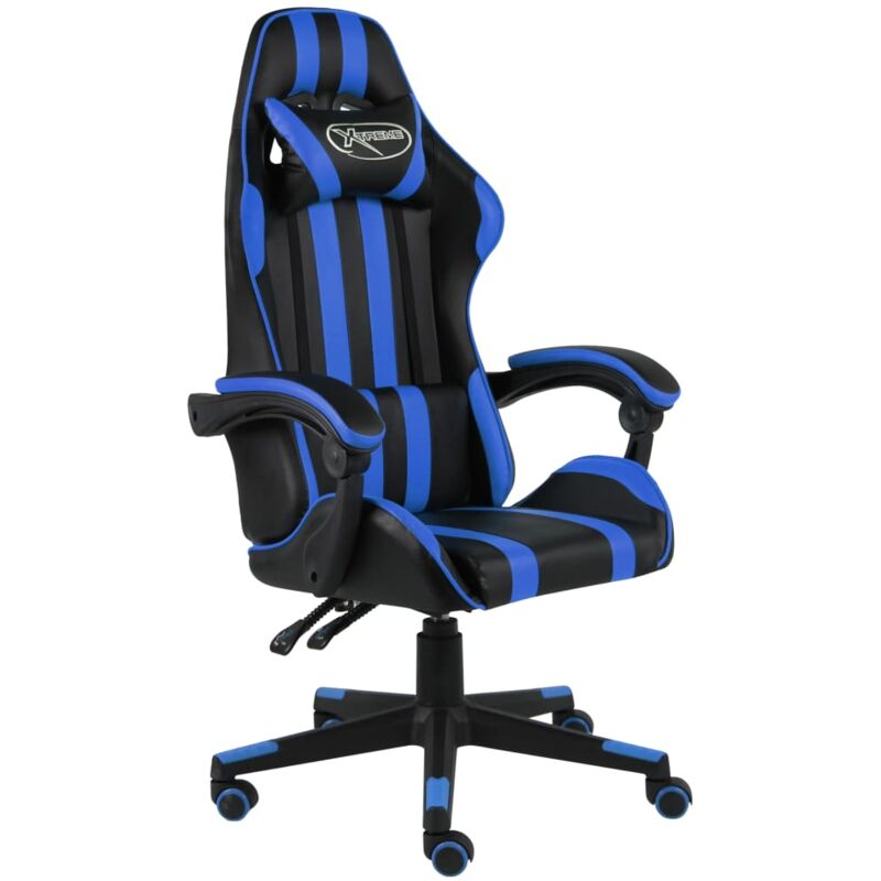 foto del prodotto vidaxl sedia da gaming nero e blu in similpelle