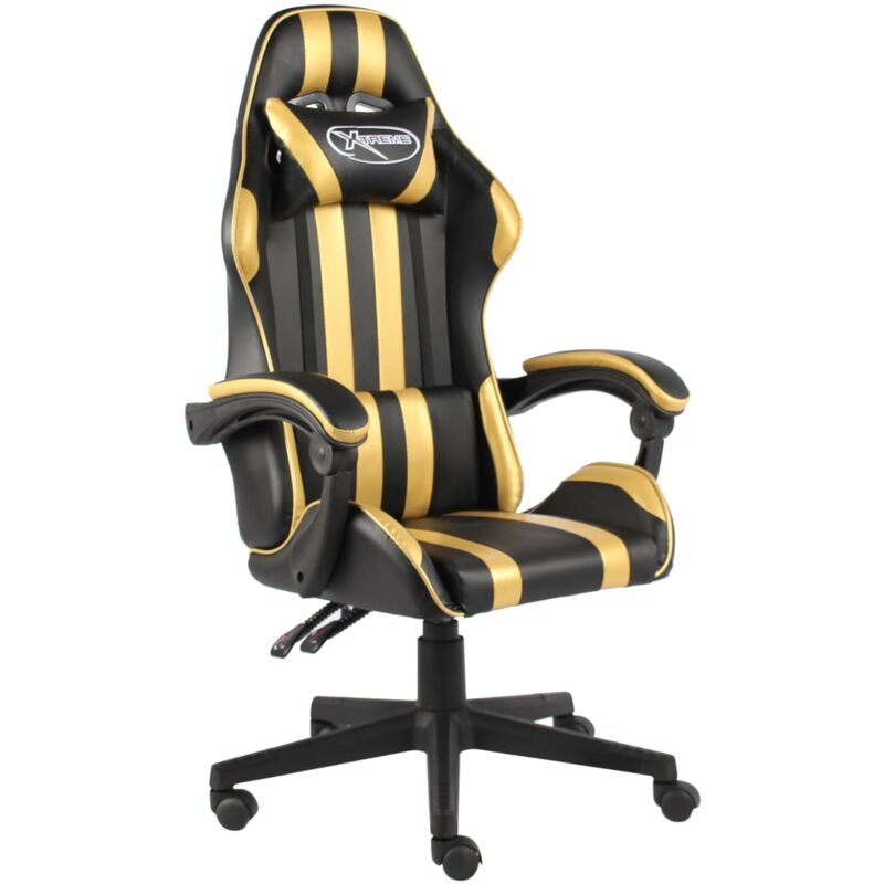 foto del prodotto vidaxl sedia da gaming nero e oro in similpelle