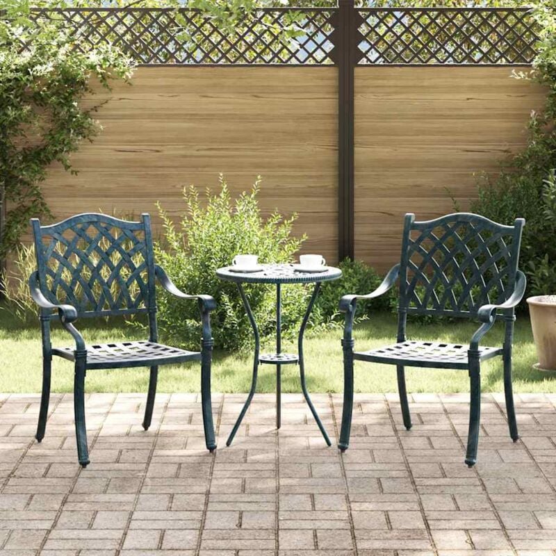 foto del prodotto vidaxl sedia da giardino 2 pezzi verde in alluminio